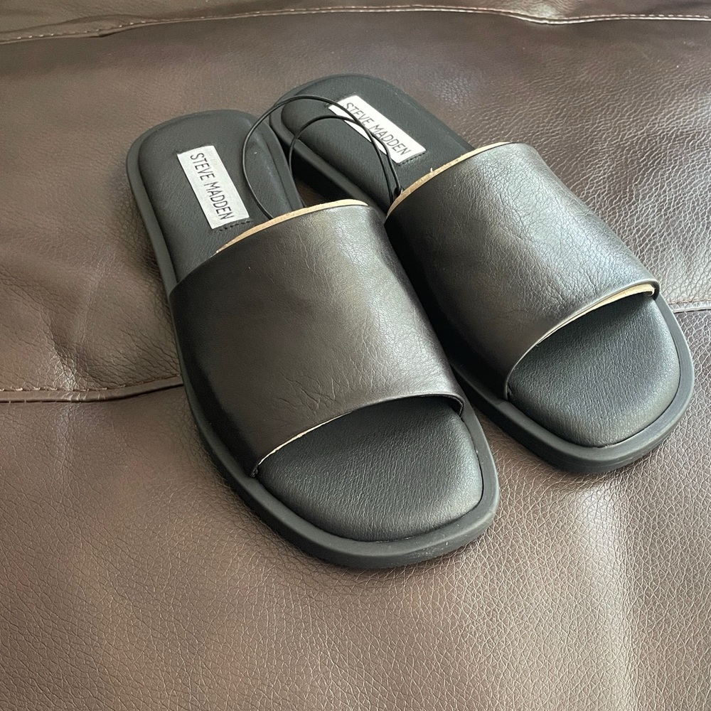 Steve Madden Women's Black Slide Sandals
